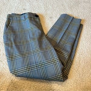 Boden Bistro crop plaid blue wool pants